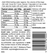 Italian inspired main meal - 800 kcal