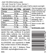 Sour Cherry and Chocolate Breakfast - 500 kcal  ***40% off: short Best Before date: Feb 2024***