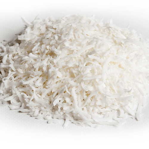 A pile of desiccated coconut