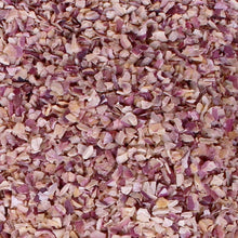 dried kibbled red onions close up